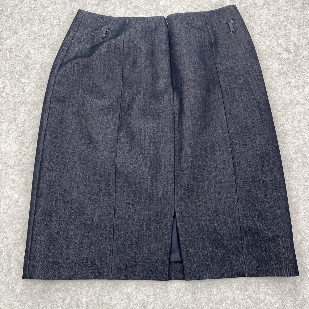 DKNY Skirt Womens 0 Gray Twill Pencil Knee Length Lined Stretch Work Office